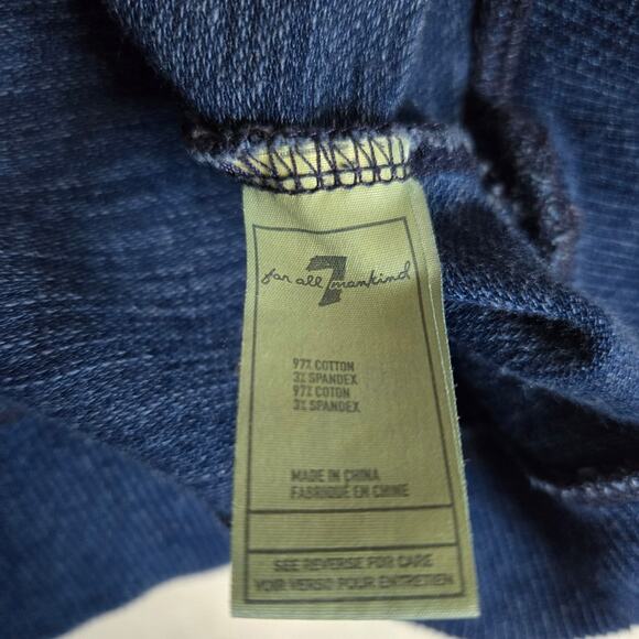 7 For All Mankind Kids Youth Short Sleeve Hooded Shirt Denim large 0845 - Picture 4 of 6